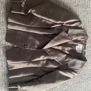 Silk & wool blazer with bow sleeve